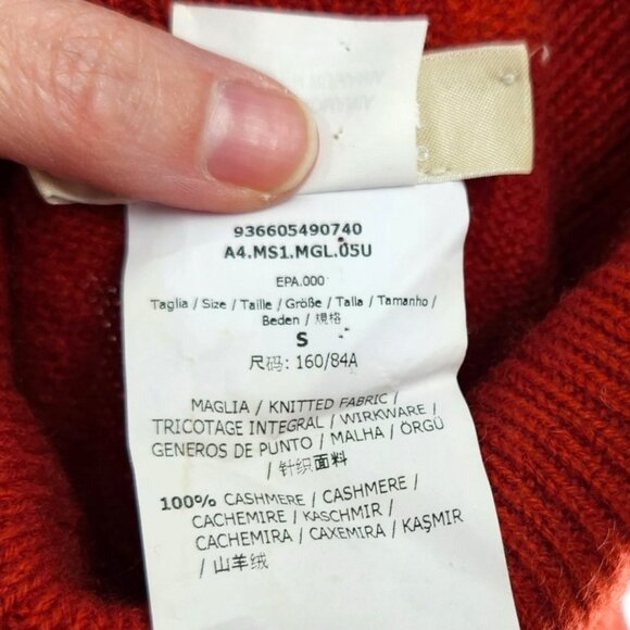 'S MAXMARA 100% Cashmere Turtleneck Sweater S Super Soft Ribbed Knit Pullover - Picture 8 of 9